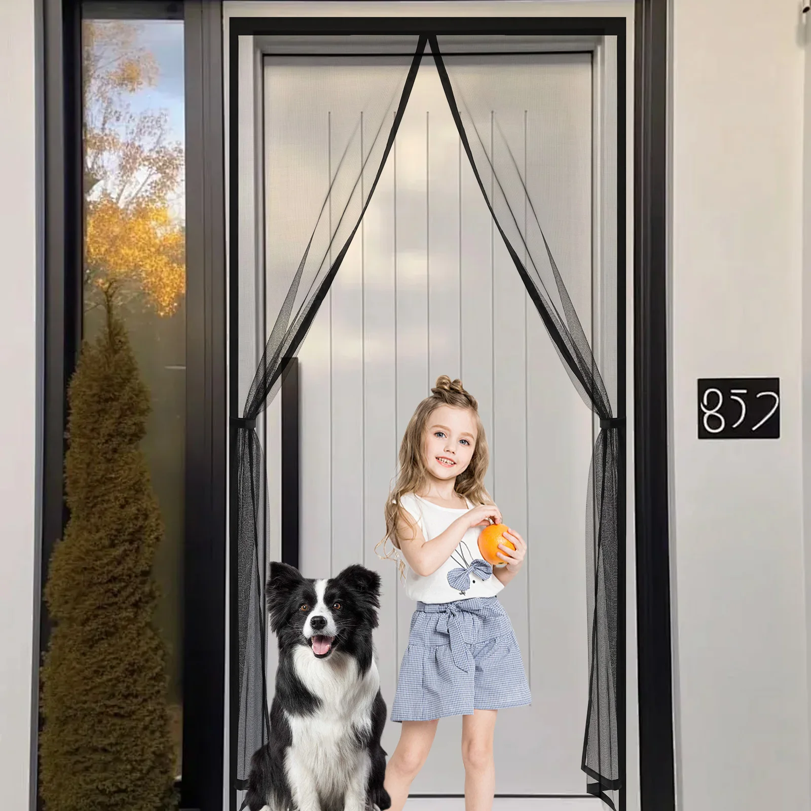 Fibreglass Door Screen Magnetic Suction Mosquito Net Curtain Fly Insect Automatic Closing Door Screen For Kitchen And Livingroom
