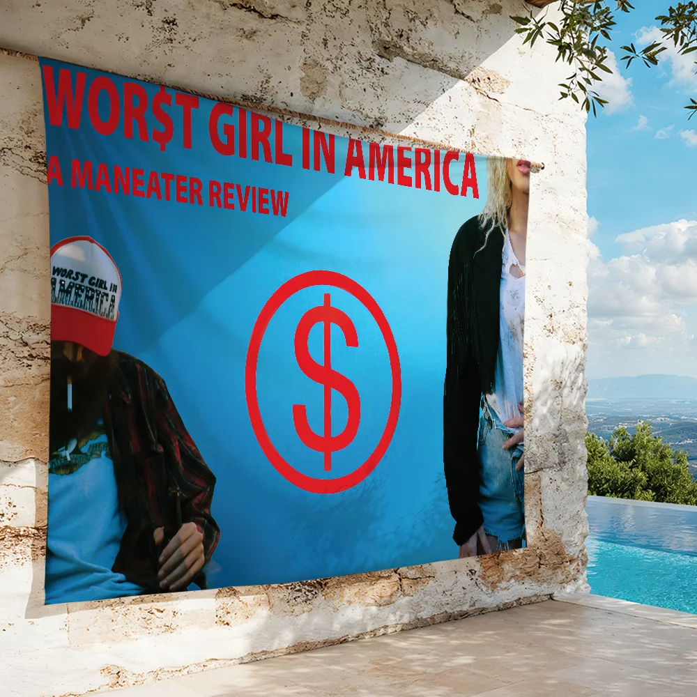 Singer S-Slayyyter Worst Girl in America flag For Camping Party Picnic Studio Booth Background Wall Interior Decoration Banner