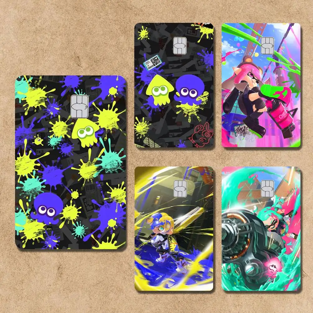 

Game S-Splatoon_S 2 3 Card Stickers Credit Visa Debit Bank Charge Card Bus Metro Waterproof Sticker Decal Decoration
