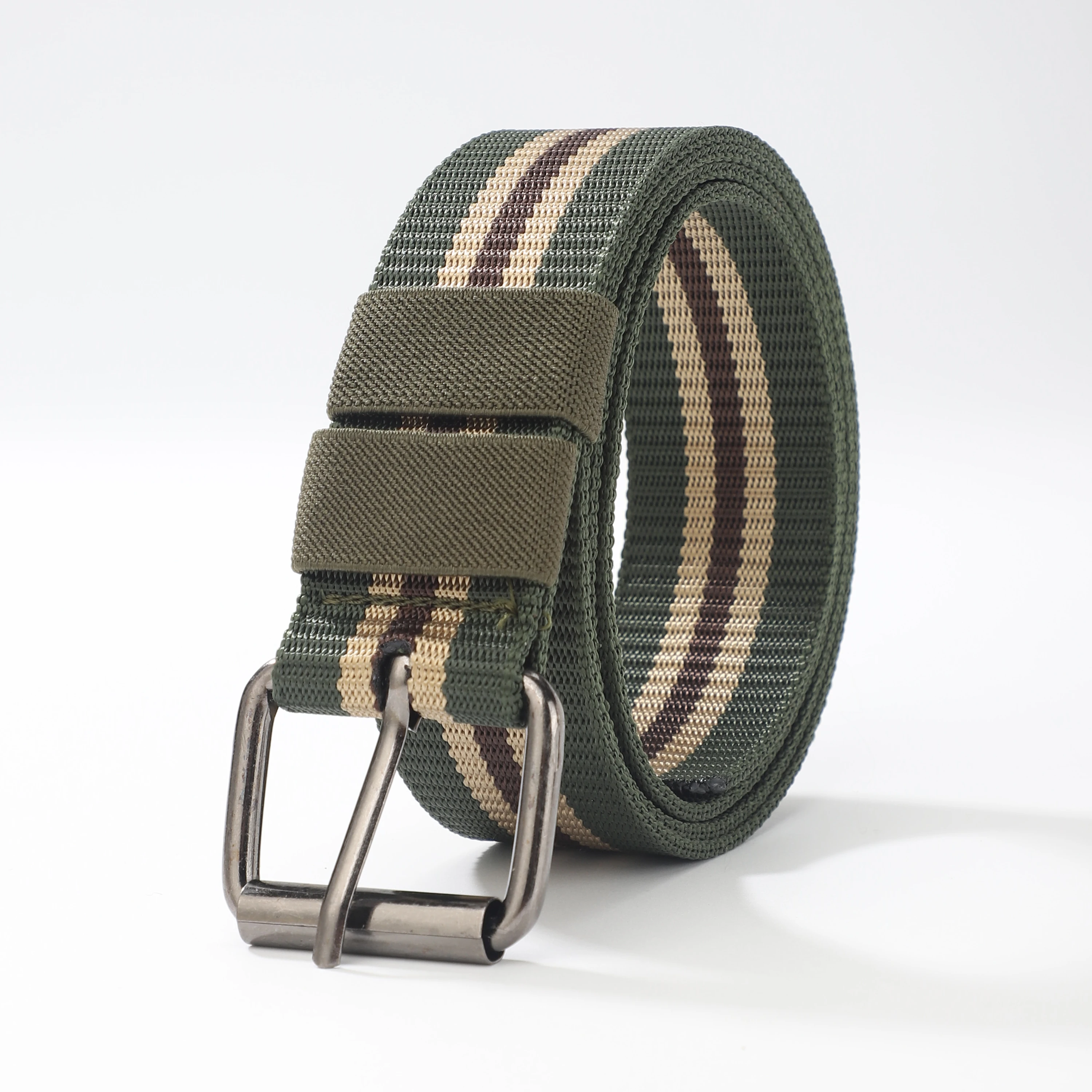 New men\'s extended needle buckle canvas waistband for middle-aged and young  outdoor nylon woven belt casual be