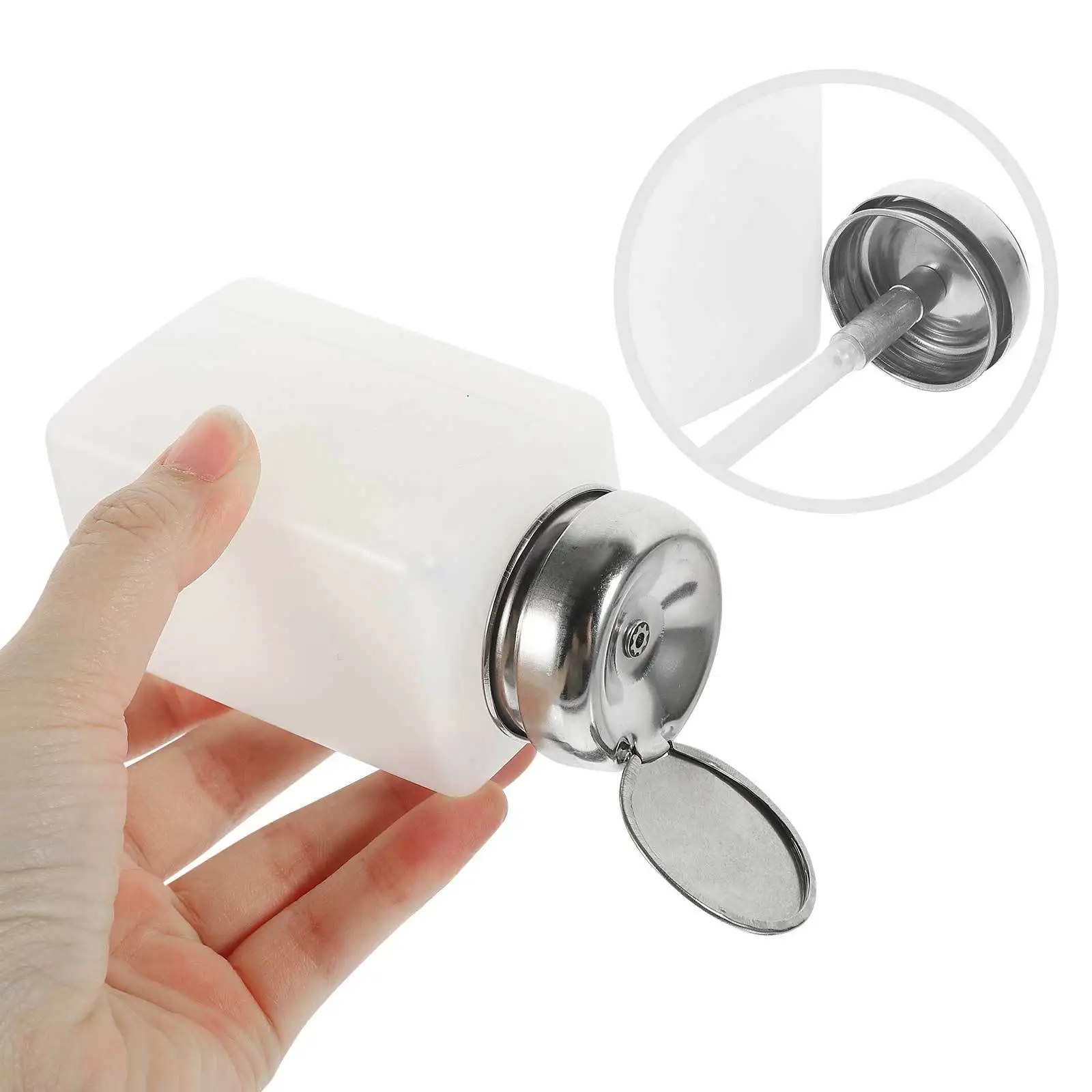 200Ml Push Down Pump Dispenser Makeup Remover Bottle Portable Leakproof Empty Containers for Travel Manicure Supplies