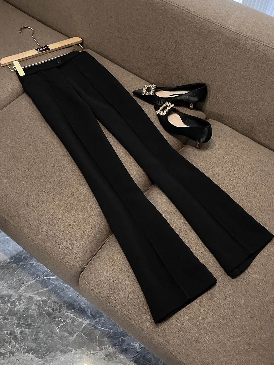 Ele Acetat-Kragen-Anzug-Set für Damen, Executive Sle, professionelles Outfit, schlankmachende Hose mit weitem Bein, Bürokleidung X33