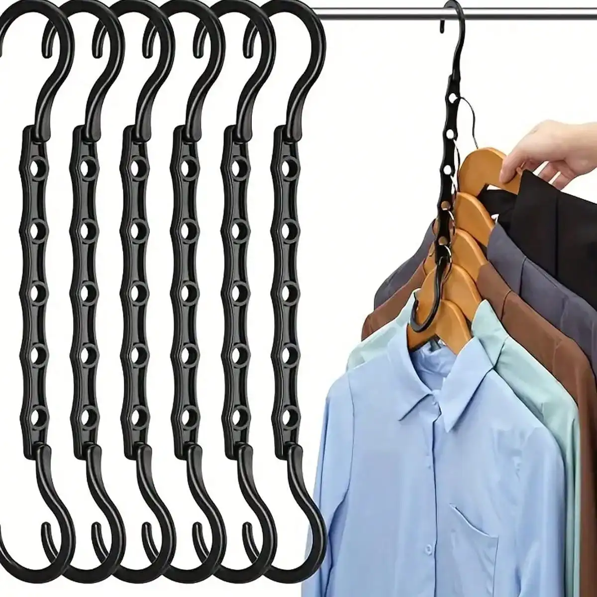 

1pc Multi-functional Clothing Hanger Connector Hook, Magic Hook, Plastic Clothes Storage Hanger