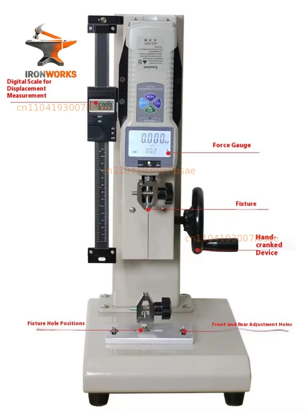 Tensile Compression Testing Machine Test Bench Digital Display Push-pull Gauge Bracket Screw Dynamometer Base Tester 1000N
