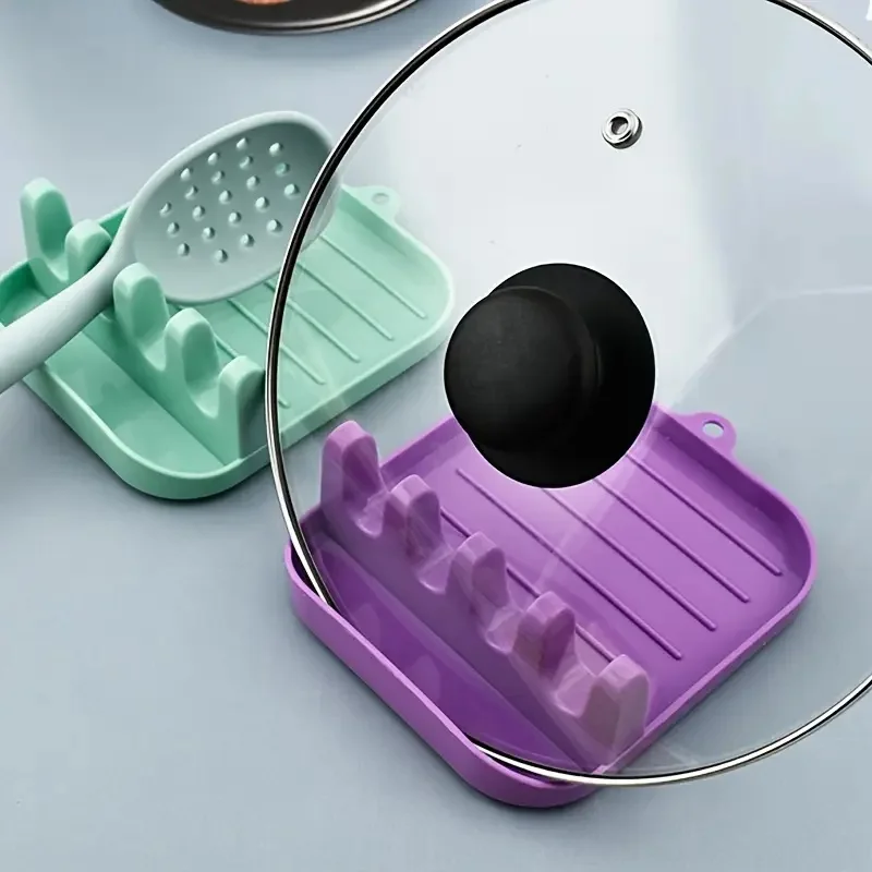 منظم مسند الملعقة الكل في واحد، يحافظ على أسطح الطاولة مرتبةًا، يحمل أدوات المطبخ وأغطية الأواني للمنزل أو المطعم #4