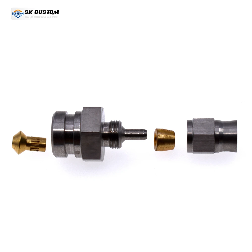 SK CUSTOM AN3 Car Motorcycle Motor Bike Hydraulic Brake Oil Hose Line Fitting M10*1.0/1.25 Stainless Steel PTFE Hose End Adapter