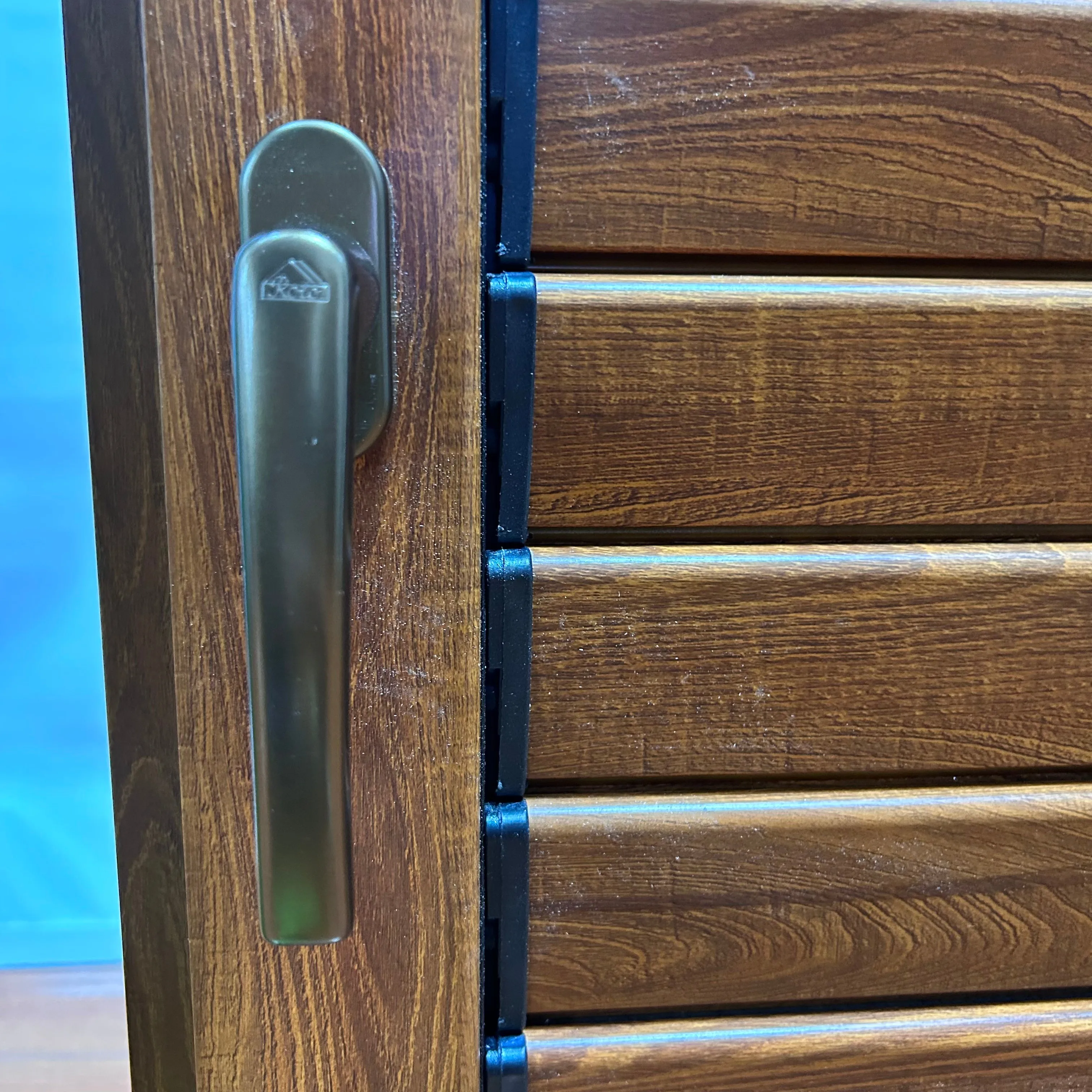 Wood Grain Color Aluminum Shutter casement window High Quality Durable for Home Window Balcony Bedroom Living Room Commercial