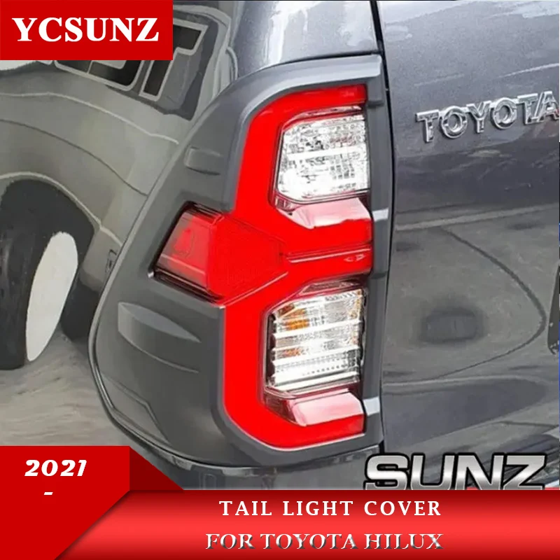 ABS Rear Lamp Covers Car Styling Accessories Tail Lights Cover For Toyota Hilux 2021 2022 4x4