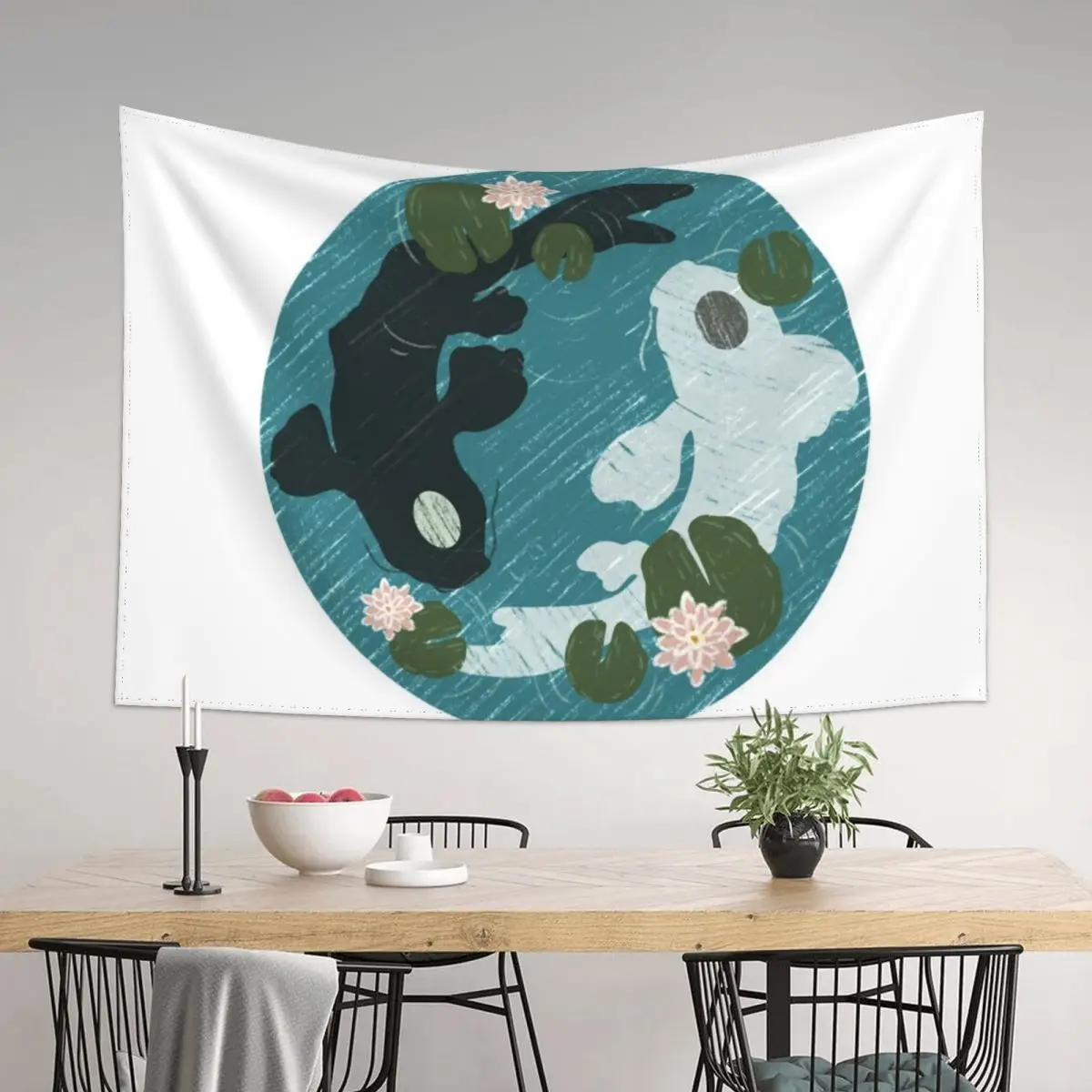 

Yin Yang Koi Fish Pond Tapestry Decorative Wall Mural Decorations For Room Aesthetic Room Decor Aesthetic Home Decor Tapestry