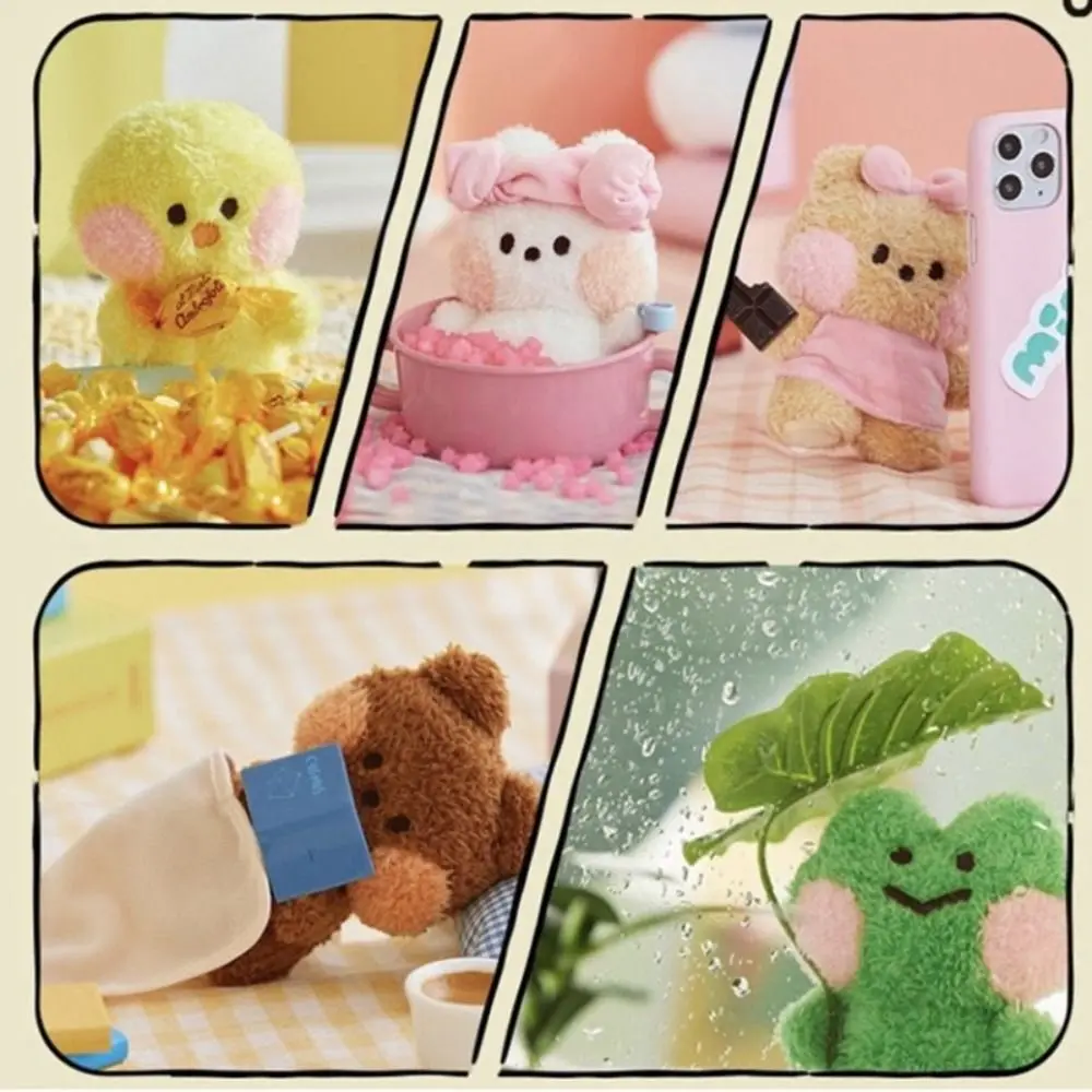 Gift Bread Series Cartoon Plush Doll 10CM Multicolor Hanging Fluffy Animal Pendant Bear Rabbit Stuffed Bag Ornament