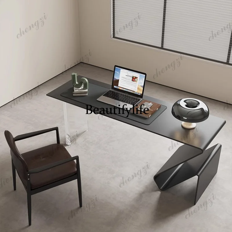 TTT  French Study Designer Office Desk Light Luxury Solid Wood Office Desk Creative Computer Table Office Furniture