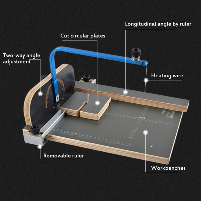 100-240V Hot Wire Foam Cutting Machine Professional Electric Hot Wire Low Density Sponge Foam Cutter Polystyrene Cutting Table