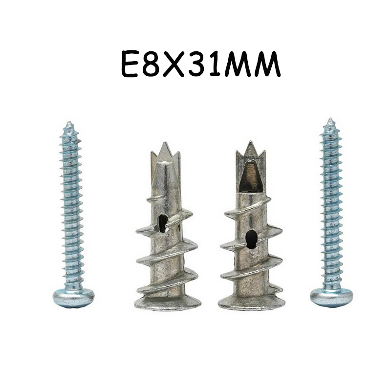 10/15/20Pcs Zinc Alloy Plasterboard Drywall Anchor Hollow Wall Self-drilling Wall Plug with Tapping Screw Drywall Bolt