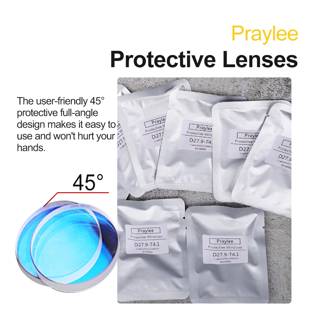 100PCS Laser Protective Lens 27.9x4.1 30x5 AR Coating Fused Silica Lens for Raytools BOCHU Bodor Hans Laser Cutting Head