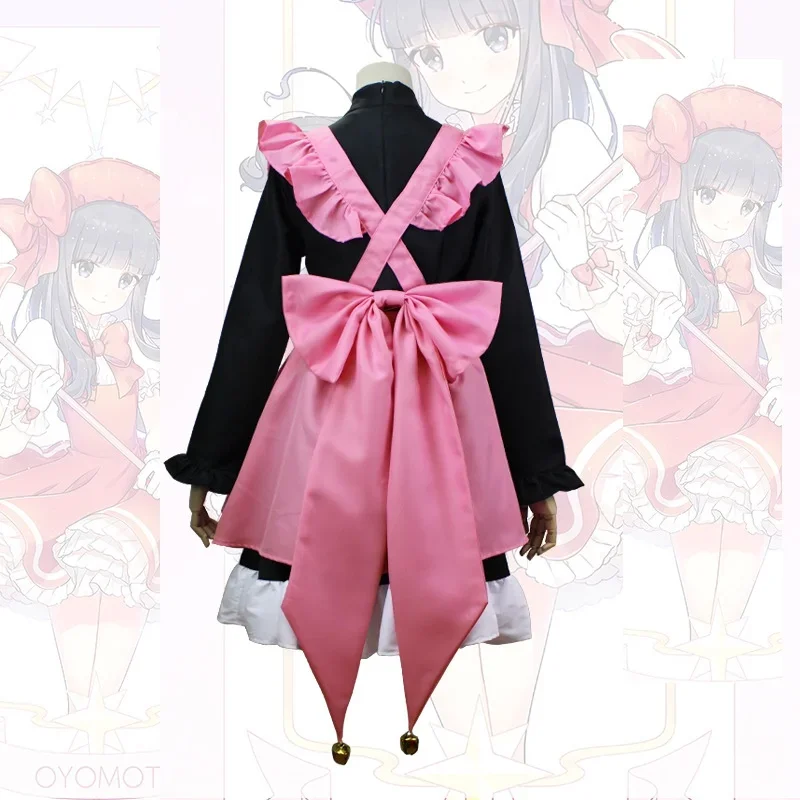 Card Captor Sakura cosplay cat black and pink suits Kinomoto Sakura cat ear maid dress Halloween carnival costumes