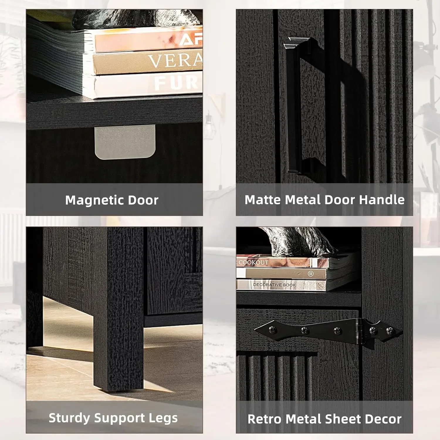 [سعر مخفض، حار بيع! ]مجموعة حامل ليلي مكونة من 2، منضدة مزرعة مقاس 18 بوصة مع قاعدة شحن ومنفذ USB، ريفي