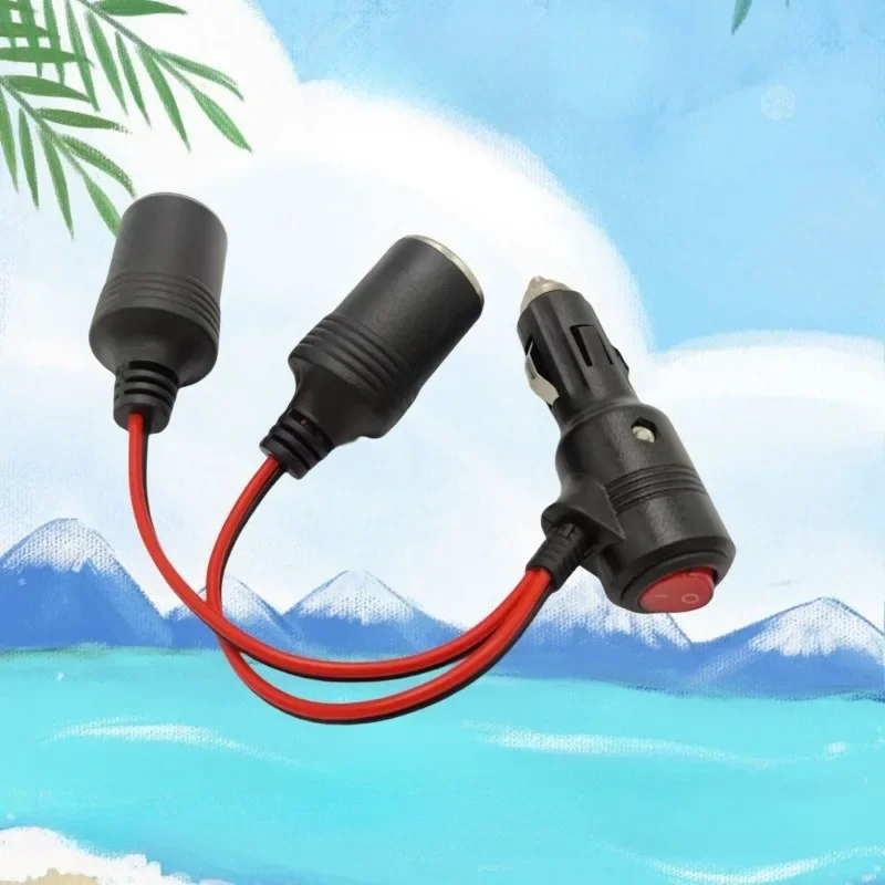 Neuer Bestseller 20cm mit Ein/Aus-Schalter Universeller Auto-Zigarettenanzünder-Verteileradapter 1 Stecker auf 2 Buchsen Y-Verteiler – Detail 2