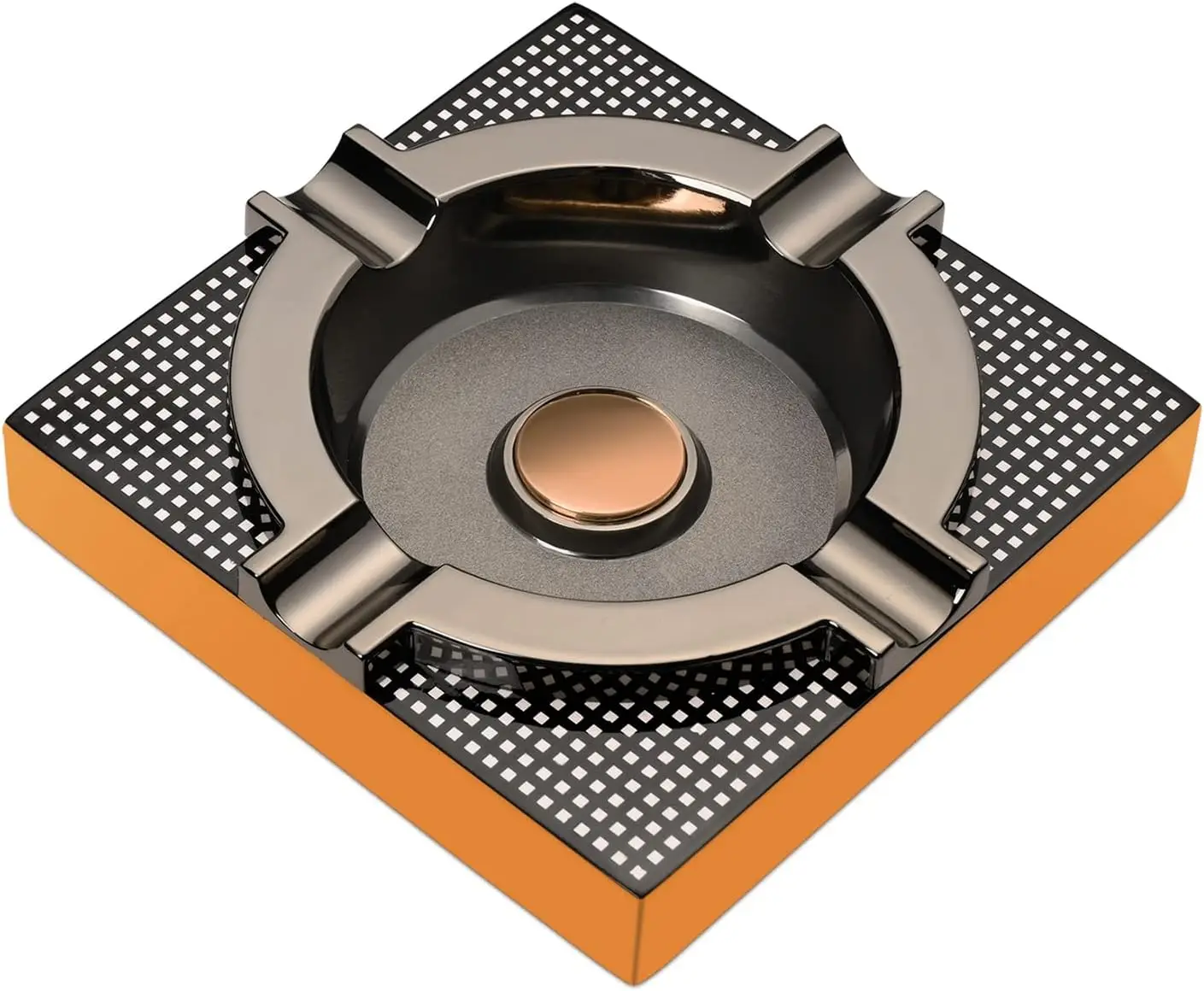 

Металлическая уличная пепельница для сигар, для патио и домашнего декора, современные настольные аксессуары, подарки для мужчин, квадратная, из сплава