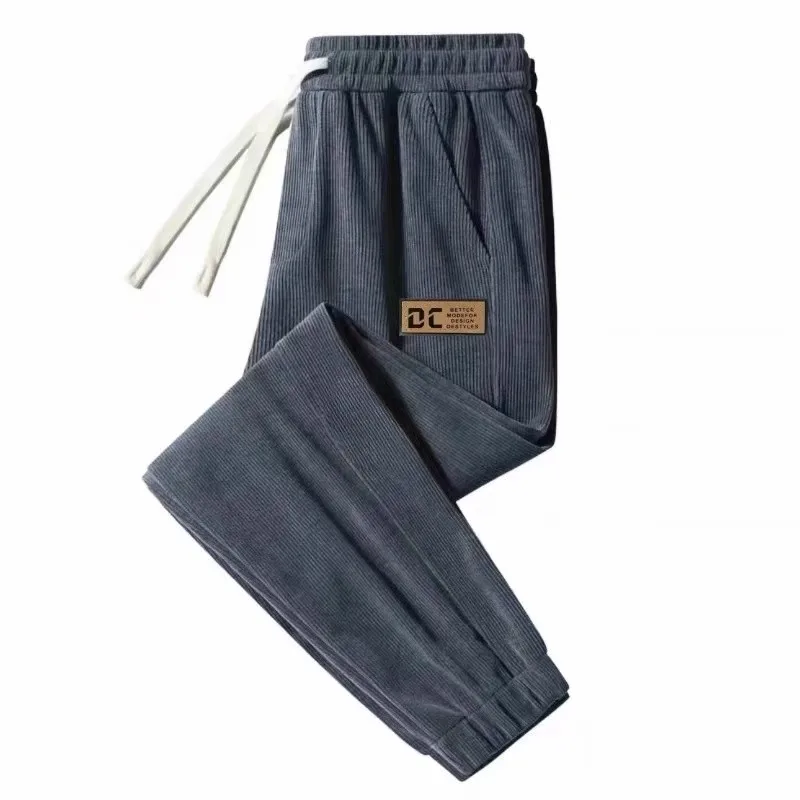 

New 2025 American Sle Thi Corduroy Casual Sports Pants Men's Autumn Winter Thiened Loose Cuffed Trousers Warm Polyester...