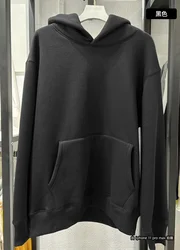 Sudadera con capucha de algodón de gran tamaño para hombre y mujer, ropa de calle de alta calidad, gruesa, de lana, con hombros caídos, lisa, 500g