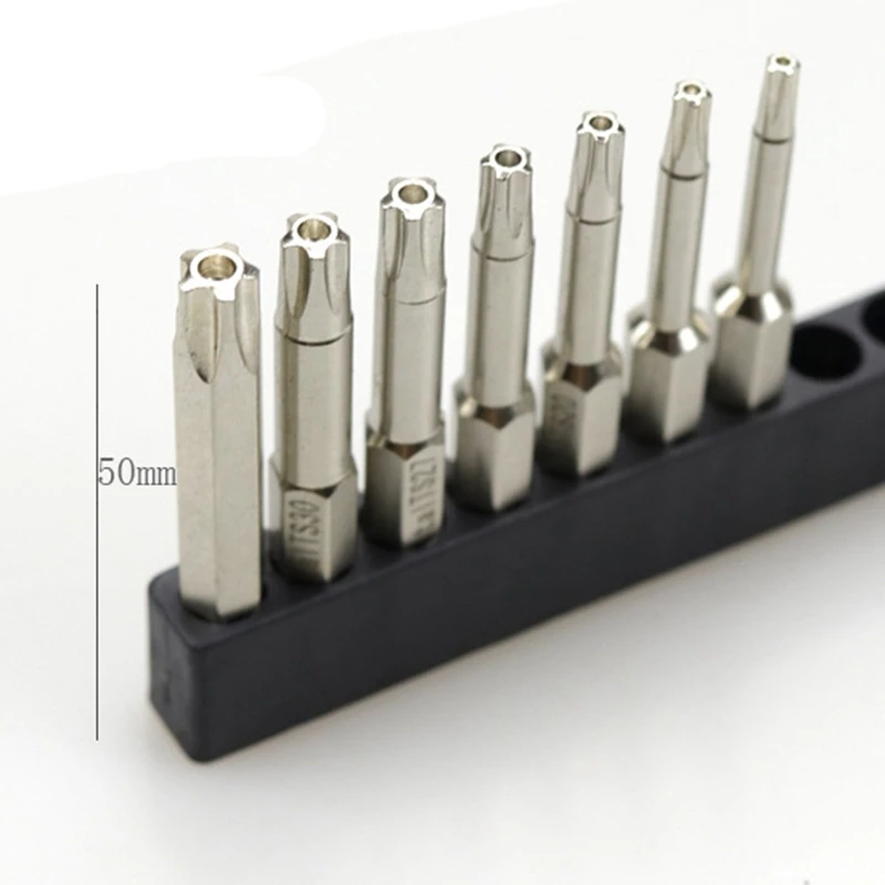 7pcs 50mm 5 Ceruzahegy torx Mágneses Csavarhúzó állítsa 1/4