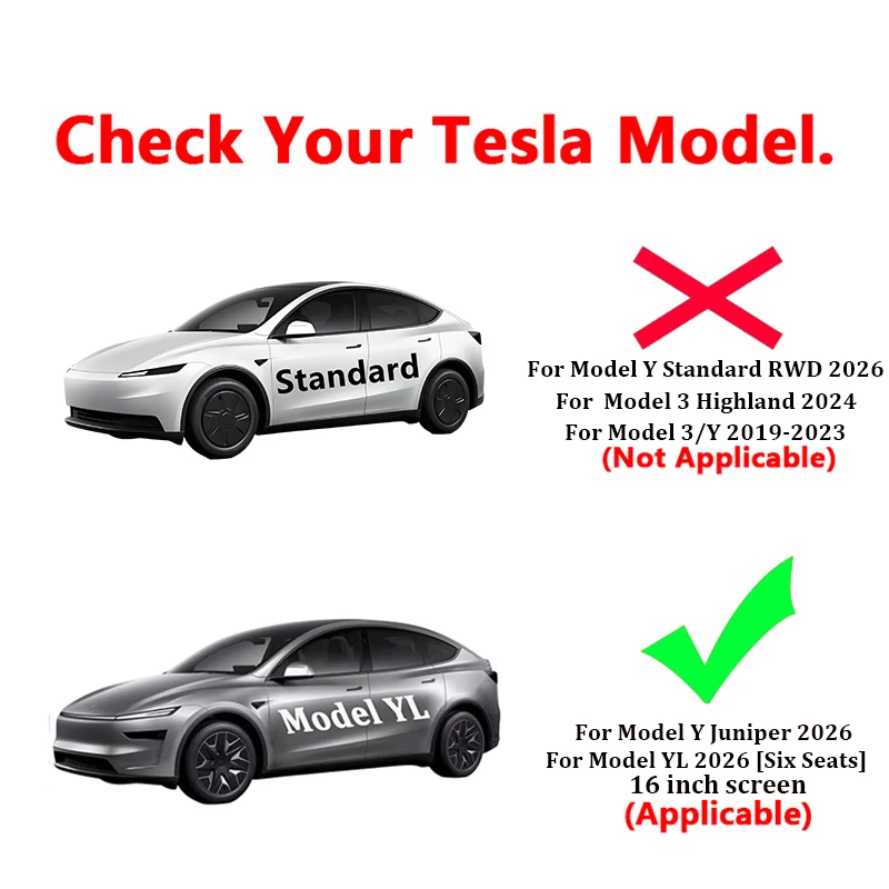 For Tesla Model YL 2026 Silicone Central Control Screen Frame Display Edge Protector Cover Phone Anti-Slip Wireless Charging Pad