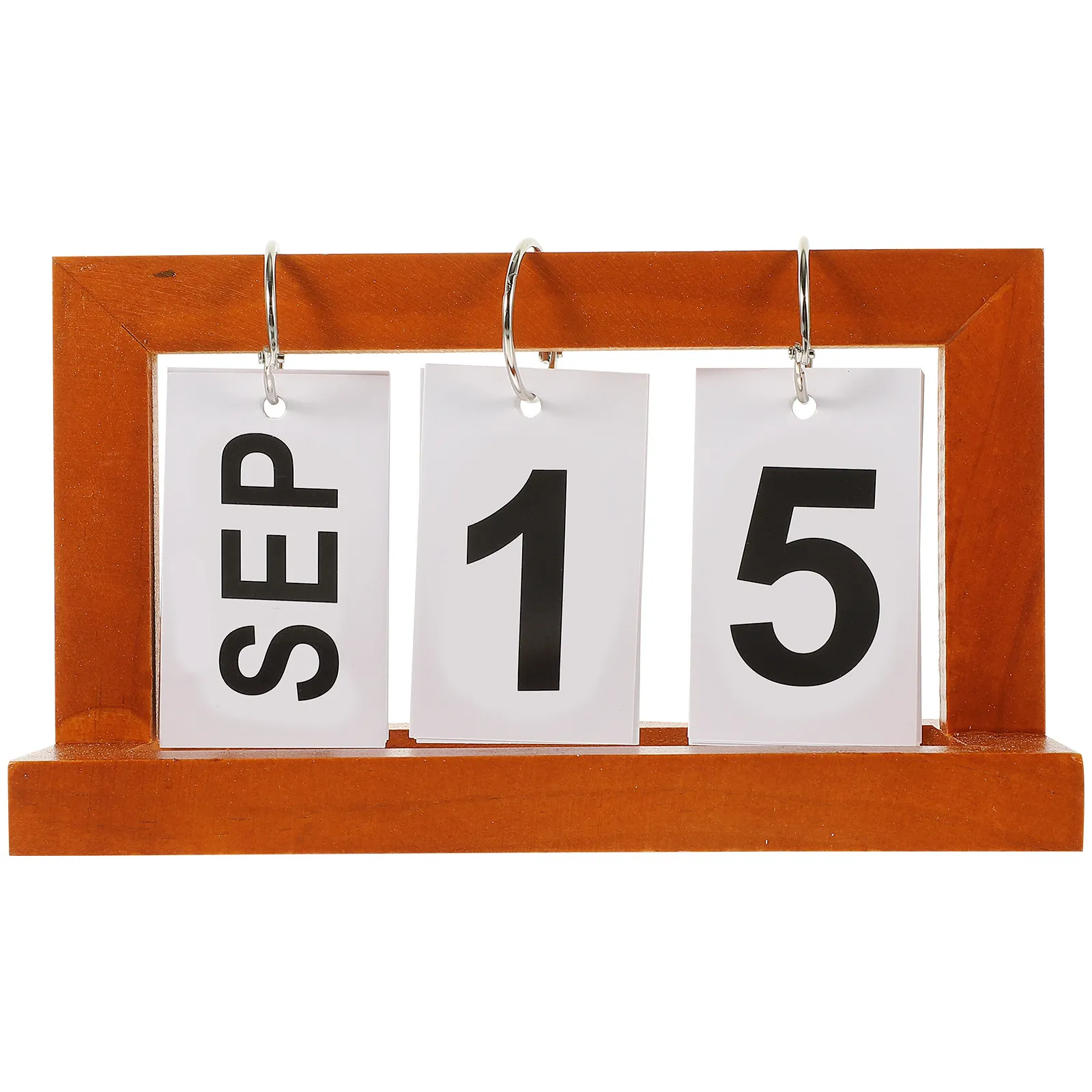 Perpetual Desk Calendar Wooden Flip Calendar Vintage Retro Design for Home Office Table Countertop Display Day Month Date Change