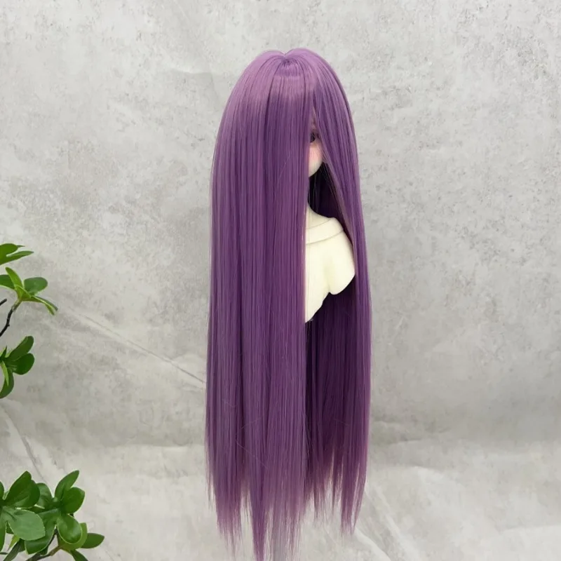 SD/BJD Doll Wig 3/4/6 Points Long Bangs Straight Hair Color Soft Silk High-quality Doll Wig Cover Girl Diy Makeup Accessories