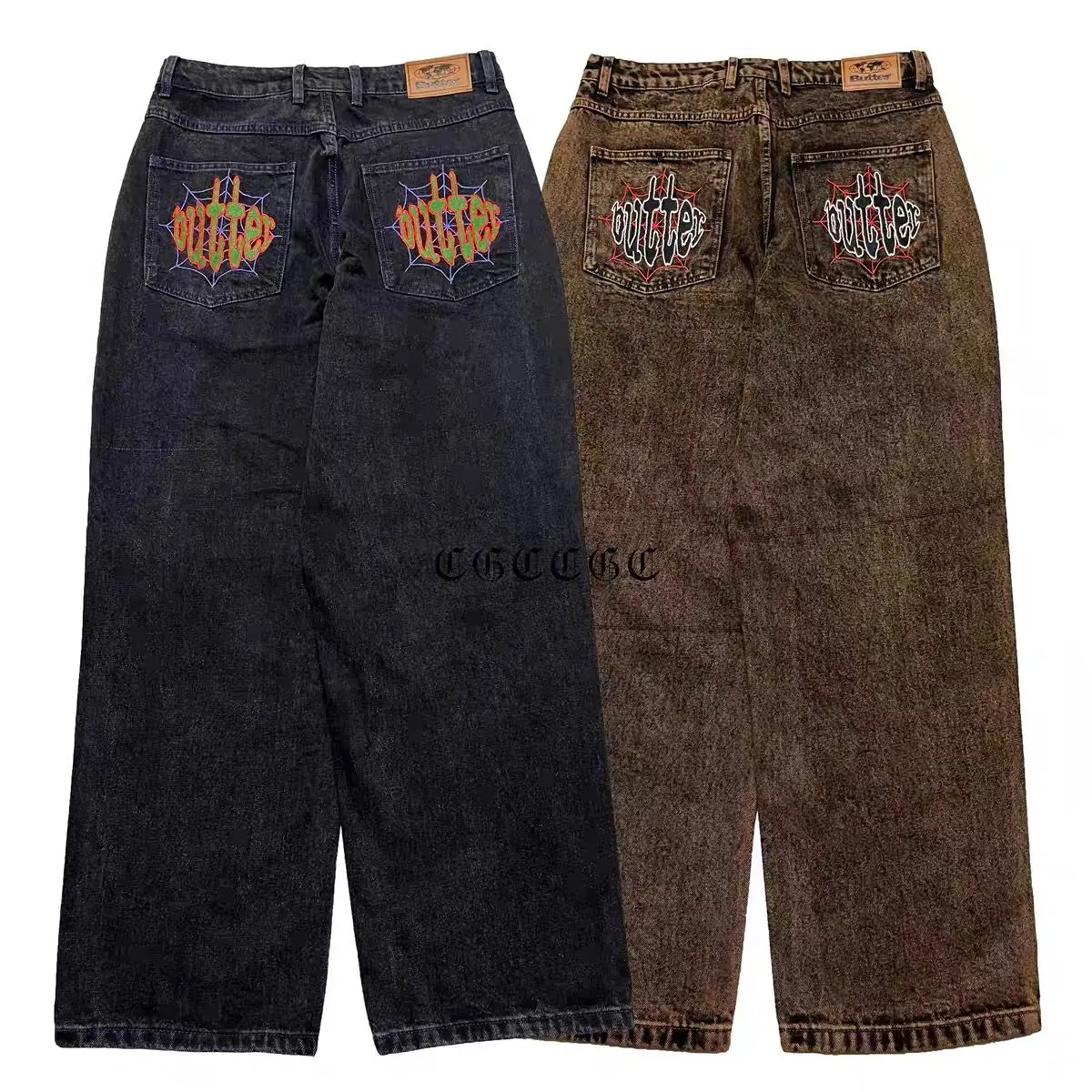 

2025 New Australian Skateboard Street Dance Heavy American Retro Street Hiphop Skateboard Embroidered Jeans