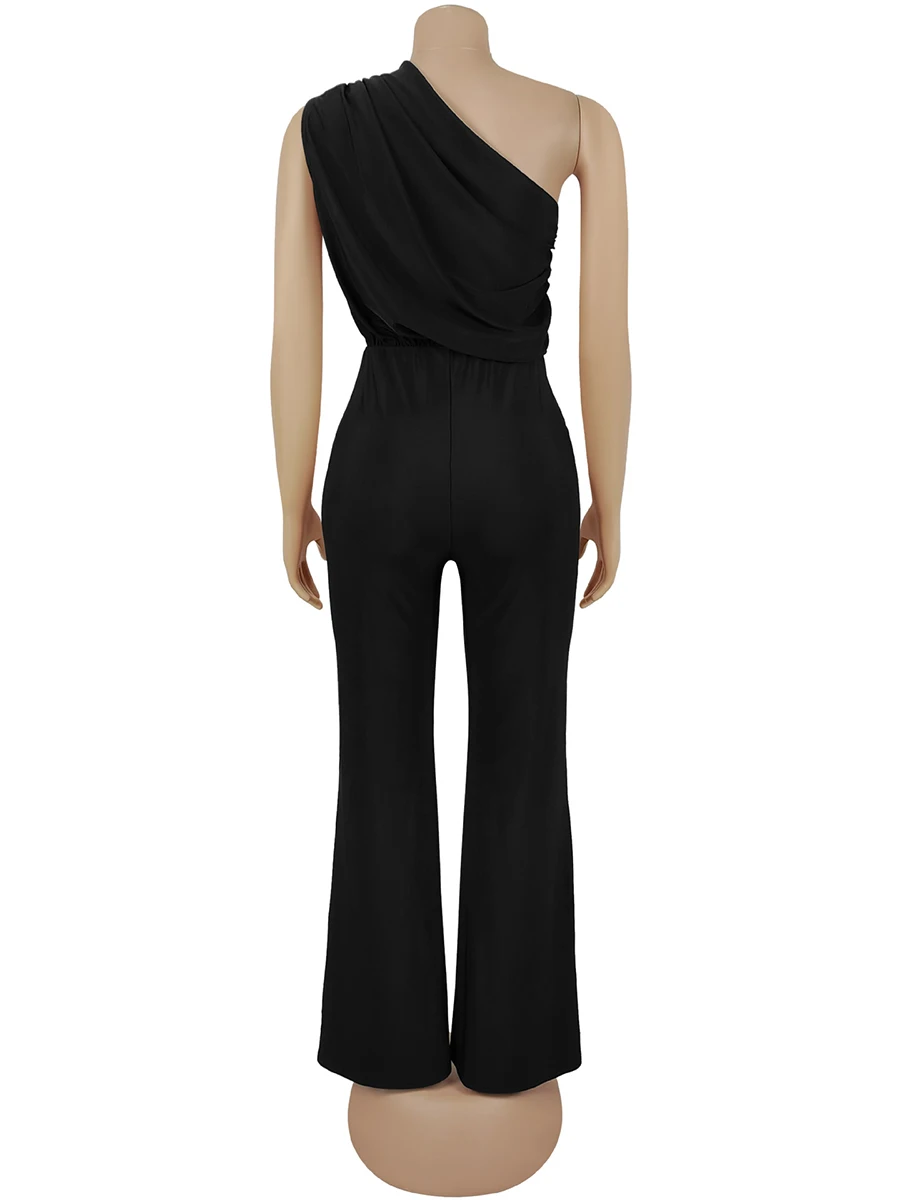 ZIML بدلة قفز متينة للتخسيس غير رسمية للنساء بياقة قطرية بدون أكمام سراويل عالية الخصر بدلة خريف أنيقة للسيدات