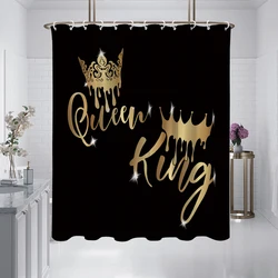 1 piece of 180x180cm King and Queen digital printed shower curtain partition bathroom waterproof and mold resistant