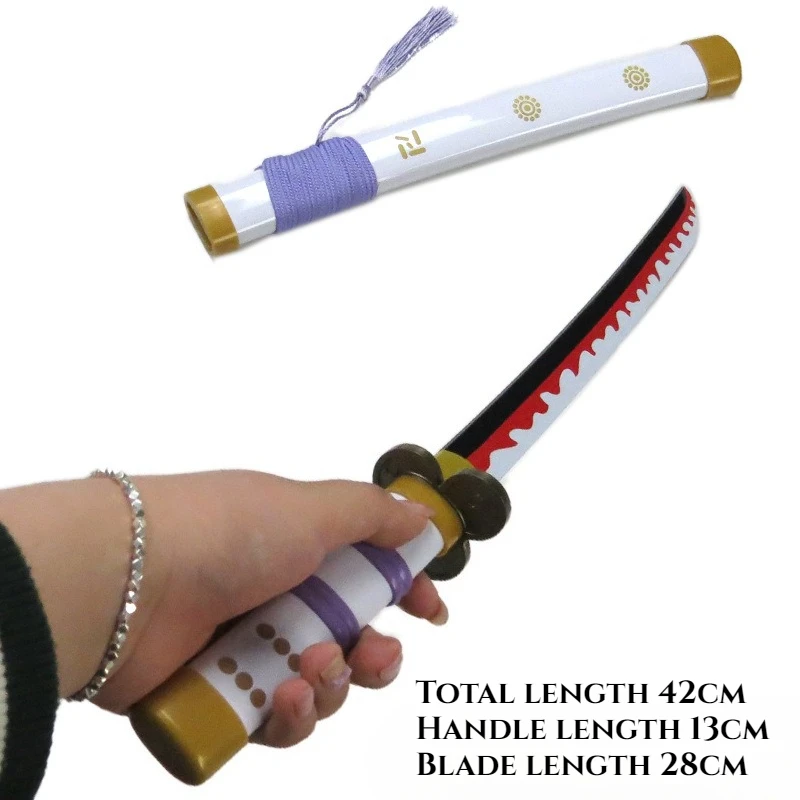 42cm Zoro Three Knives Yama ABS Sword COSpaly Prop Wado Ichimonji Katana Abs Meterial Outdoor Training Short Sword Toys Boys