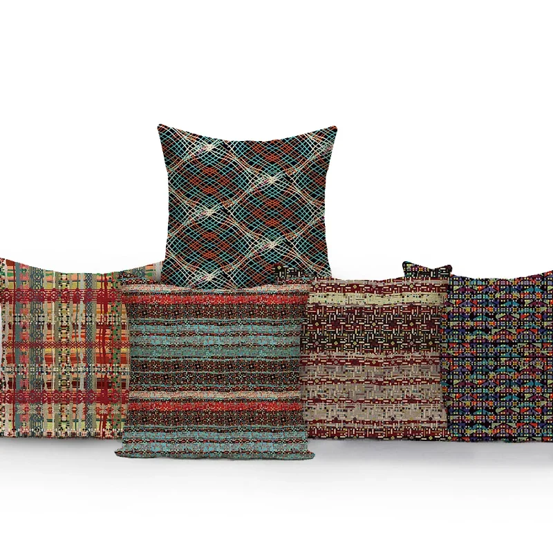 Geometry Stripes Throw Pillow Case Geometry Ethnic Cushion Covers for Home Sofa Chair Decorative Home Decor Textile Pillow Cover