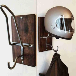 Multifunction Steel Motorcycle Accessories Helmet Holder Hanger Rack Wall Mounted Hook for Coats Hats Caps Helmet Rack Black