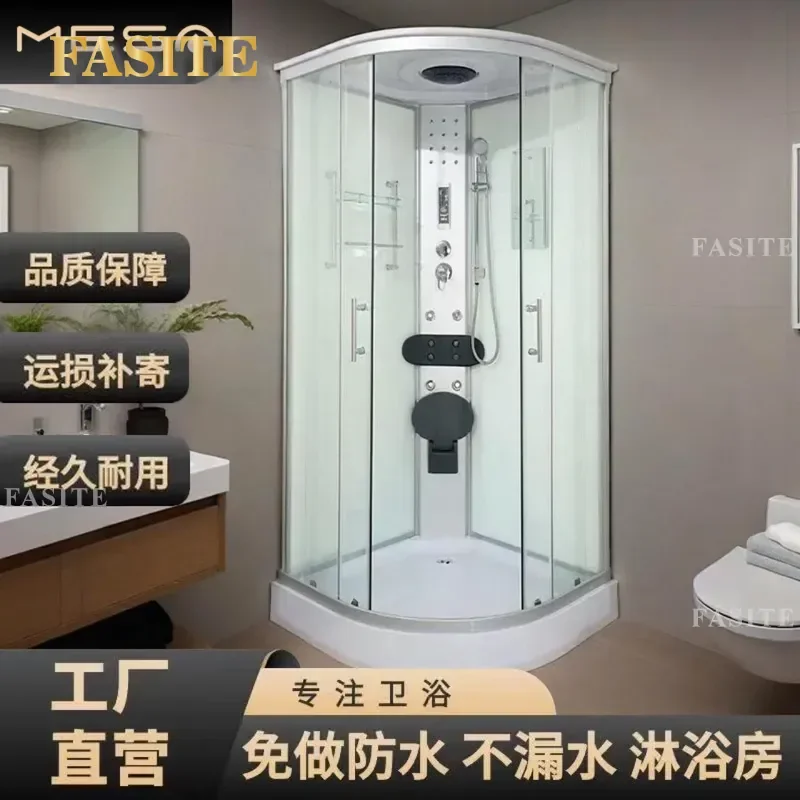 For Household Integrated Shower Room Enclosed Bathroom Cabin with Fan Partition Warm Air Heating System Simple Modern Design