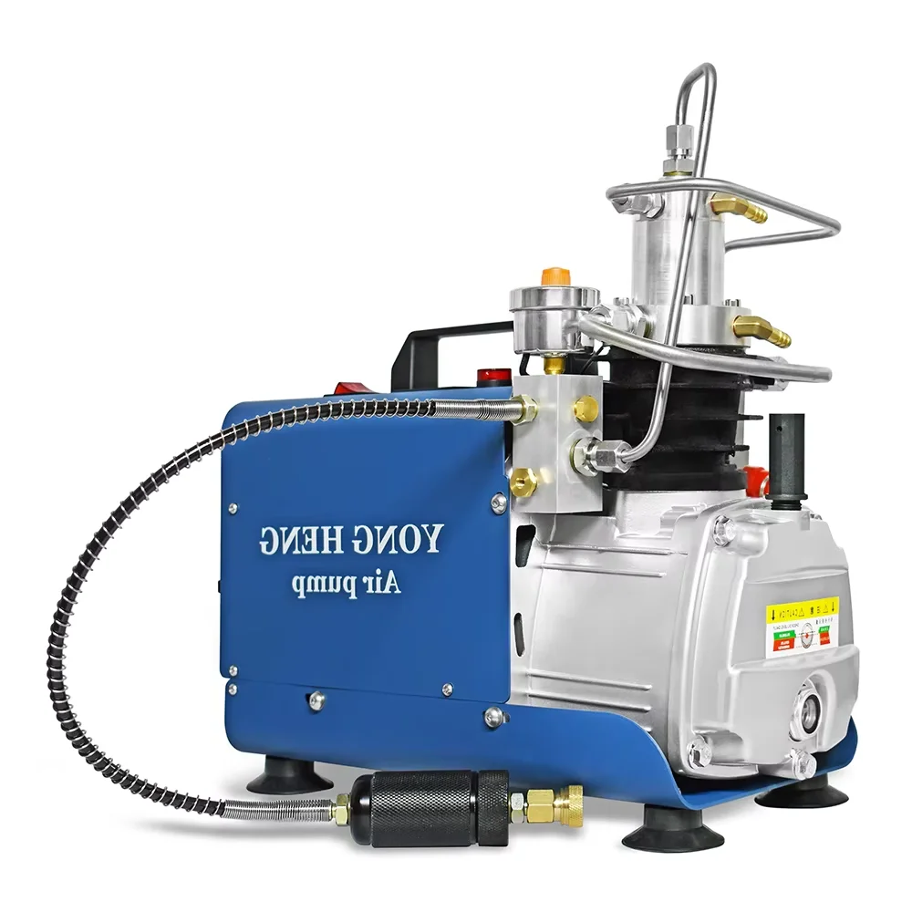 YONGHENG 300Bar PCP Air Compressor 4500Psi High Pressure Electric Compressor with Set Pressure for Diving Scuba Tank PCP Rifle