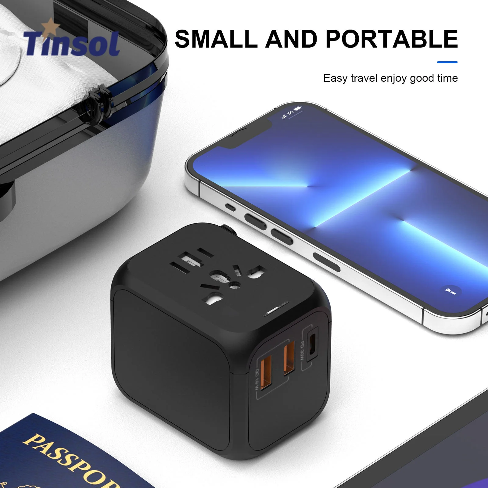 Tinsol Pd 30W Globale Adapter Plug Socket Universele Reisadapter Mobiele Telefoons Tablet Laptop Usb Snellader Au Eu Us Uk