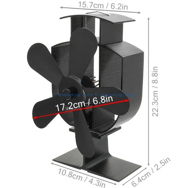 896A موقد يعمل بالحرارة ومروحة للاستشعار التلقائي لسجل الخشب مع مقياس الحرارة