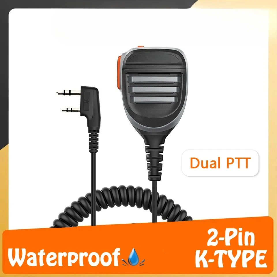 UV-5R PTT Waterproof UV-17 Universal Speaker Radio Microphone 2 Pins Portable UV-82 uv16 888s