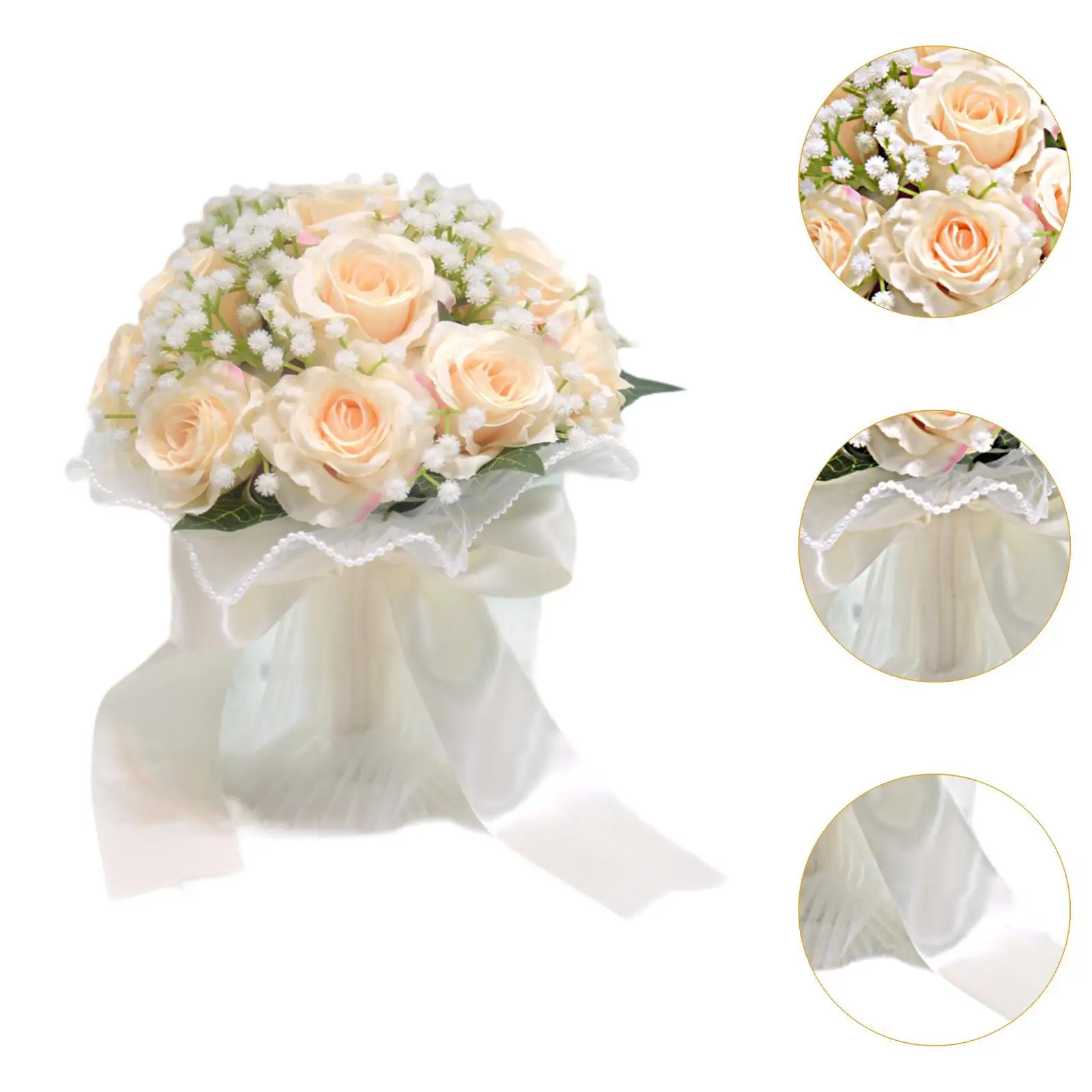 Wedding Bouquet for Bride Bridal Bouquet 8 inch Wedding Centerpieces Bride Holding Flowers for Party Bridal Shower Decoration