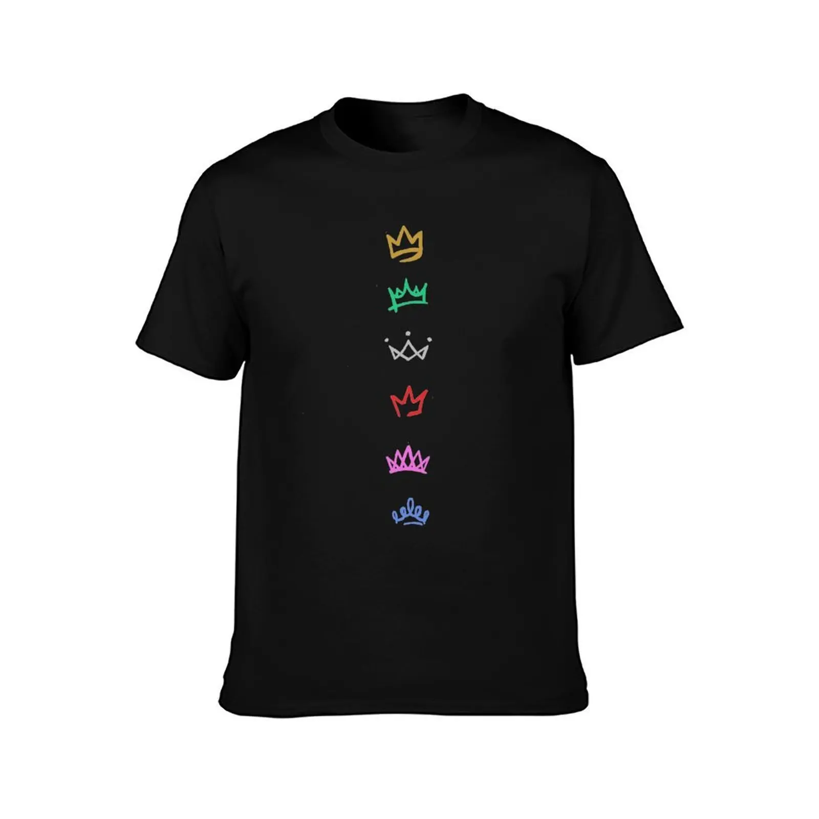 Six the Musical Queens Crowns T-Shirt, Summer Casual Cotton Tee, Oversized Streetwear Tops, Vintage Graphic Print, 100% Cotton