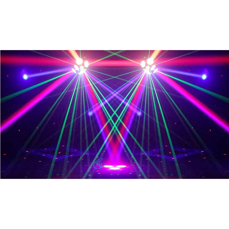 Newest 150W DJ Double Head Disco Ball RGB Laser Colorful Light Strip Strong Beam Moving Head Light DMX512 For Bar Party Event