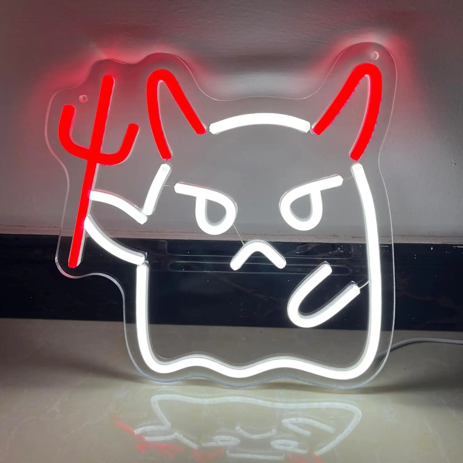 

Demon Ghost Neon Sign Devil USB Dimmable LED Light for Bedroom Game Room Party Aesthetic Wall Decor Special Gifts Night Light