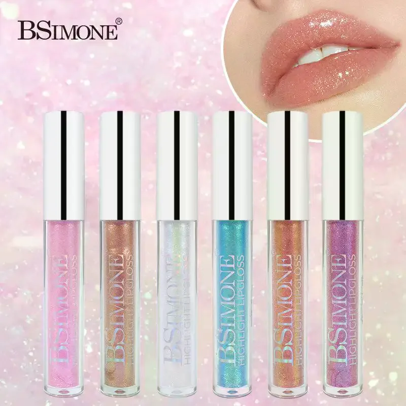 1 قطعة ملمع شفاه سائل لامع ومرطب من بي سيمون 4 جرام، ملمع شفاه لؤلؤي سائل لامع وبراق للمكياج