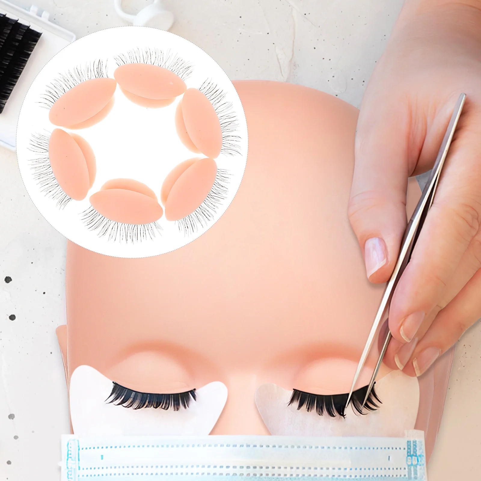 

Silicone Lash Practice Eyelids Replacement For Eyelash Extension Training Removable Realistic Eyes Makeup Tools Lash Tech