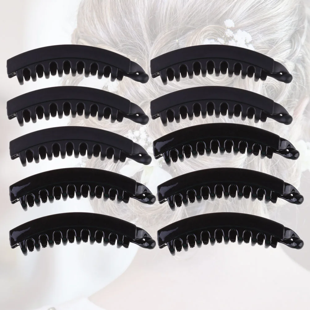 

12 Pcs Banana Clip Heightening Hair Pad Alligator Clips Ponytail Shower Combs Teethed Hairpin Miss