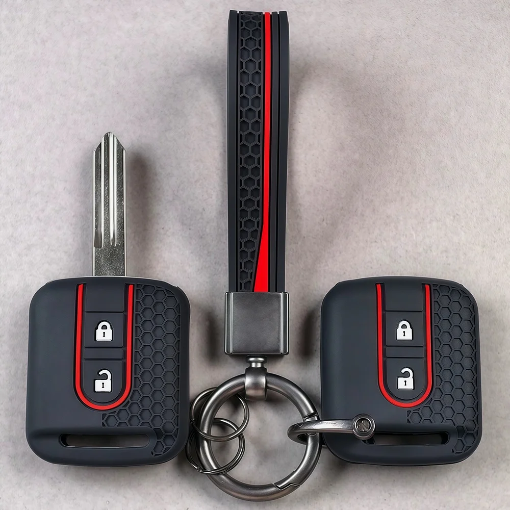 Silicone Key Cover for Nissan Tiida X-Trail Pathfinder Navara Qashqai Primera p12 Kashkay J10 2Button Remote Holder Car Key Case