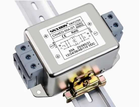 

CW4ED-50A-DT рельсовый фильтр электромагнитных помех DC DC12V24V48100V30A40A50A одно- и двухсекционный источник питания, клеммная карта для очистки рельса t