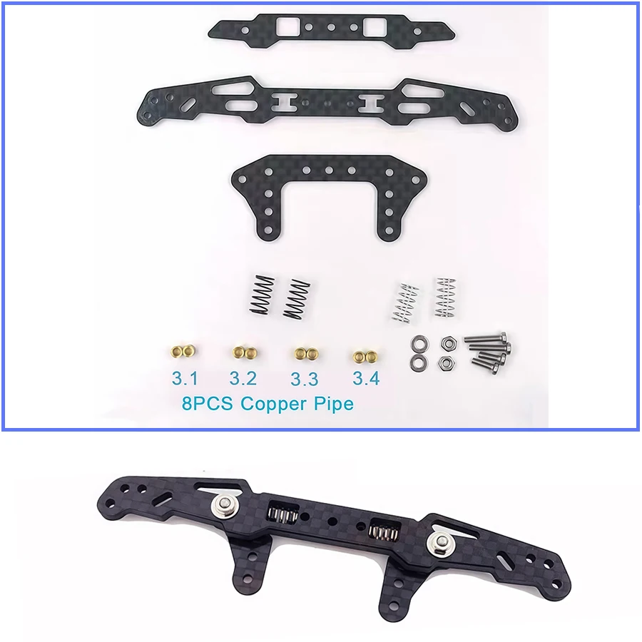 3mm Carbon Fiber Spring Wide Rear Plate And Front Rear Plate Custom Parts for Tami/Ta Mini/4WD Racing Car Zation Accessories