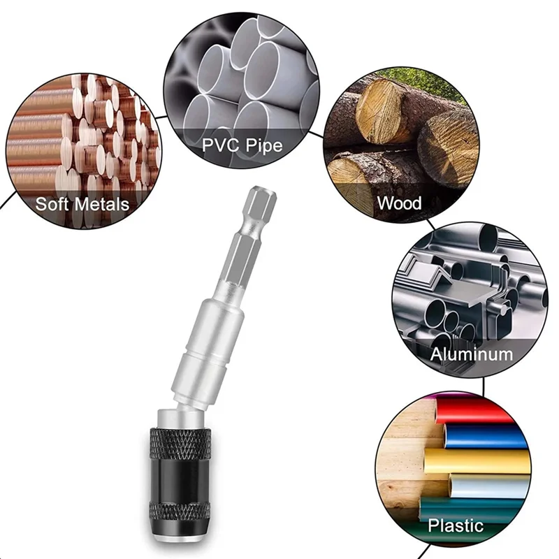 MLGB 3Pcs Magnetic Pivot Drill Bit Holder, Magnetic Swiveling Bit Tip Holder, Quick Release Flexible Screwdriver Bit Holder A